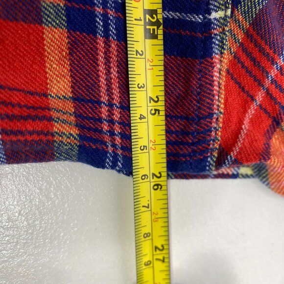 Mossimo Western Plaid Sz 2 Button-up Shirt Long Sleeve Blue Red - Picture 4 of 5